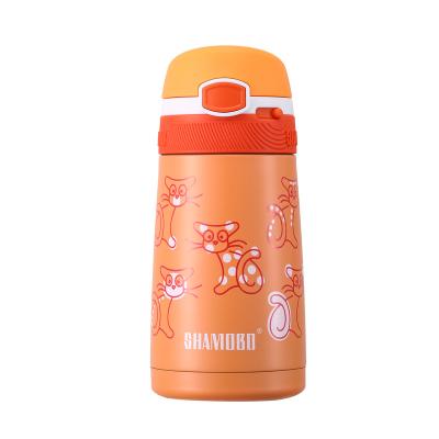 China Viable Custom Design Cartoon Cat Pattern 350ml Kids Stainless Steel Vacuum Insulated Eco Friendly Water Bottle for sale