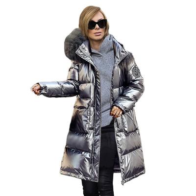 China Anti-wrinkle ladies down jackets 2021 women's jacket shiny new winter coat women's jackets (old) for sale