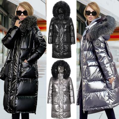 China Waterproof Women's Long Down Jacket Ladies Slim Hooded Coats Bomber Jacket Women for sale