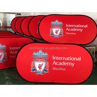 China Scrolling Sinohigher Flag Custom Outdoor Oval Banner For Golf Show Advertising for sale