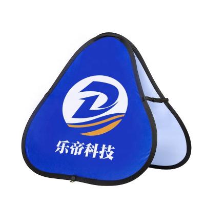 China Custom Sinohigher Flag Shop Double Sided Print Display Logo Stand Scrolling Pop Up A Frame Triangle Banner For Event for sale