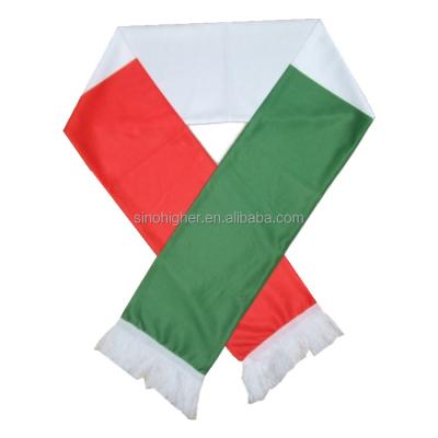 China high quality 100% polyester Sinohigher digital flag printing soccer scarf custom design promotion cheering knitted polyester Italy sport shawl for sale