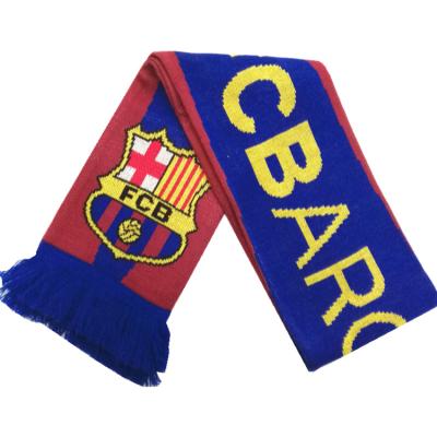 China Custom Acrylic Sport Football Club Fan Scarf Acrylic Knitted Warm Shawl for sale