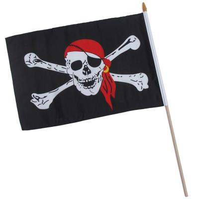 China New Design Wholesale Price Decorations Halloween Black And White Waving Outdoor Pirate Flags for sale