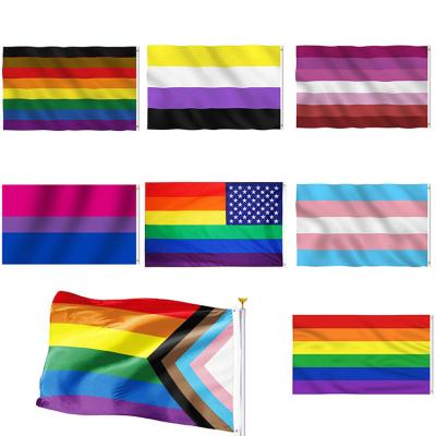 China China Manufacture High Quality Stock Polyester Rainbow LGBT Gay Pride Flying Flag for sale