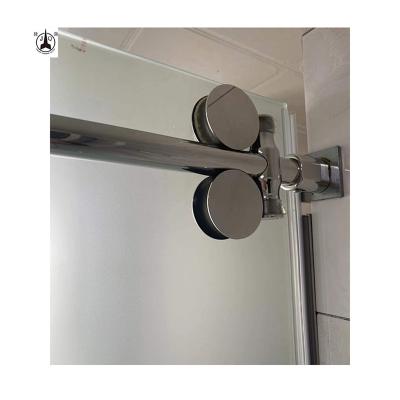 China Hot Selling High Quality Modern Factory Hardware Bathroom Glass Round Rail Sliding Shower Door for sale