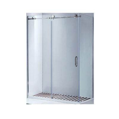 China Factory Design Modern Professional Wholesale Bathroom Hardware Full Frameless Glass Pulley Sliding Shower Door for sale