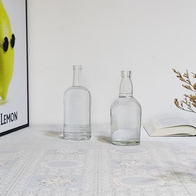 China Nordic Beverage 500ml Clear Vodka Glass Bottle Stretch Bottle For Sale for sale