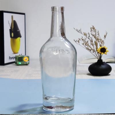 China 500ml Beverage Vodka Bottle Long Neck Glass Bottle 500ml Shell Bottles With Cork for sale