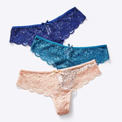 China Wholesale Lolita Style Manufactory High Quality Women's Sexy Seamless Lace Panties Thongs for sale