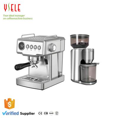 China Hotel Industrial Stainless Steel Steam Semi-automatic Cafetera Espresso Digital Coffee Machine with Grinder Electric Maker for sale