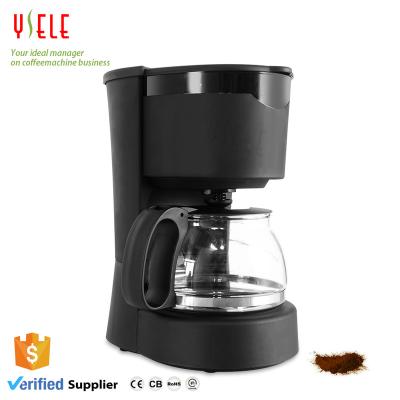 China Hotel 0.65L 2 - 6 cups coffee maker electric coffee drip pot glass filter household cafetera switch control push button pod brew machine for sale