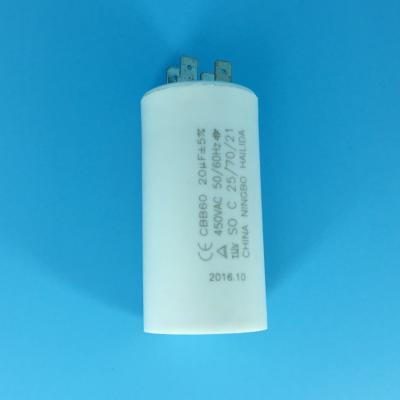 China AC / motor capacitor 20mf 400v cbb60 motor 0.75kw capacitors 20uf for sale