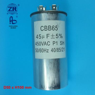 China air conditioner kondensator cbb65 shipping and handling capacitor 45uf 450v air conditioning parts for sale