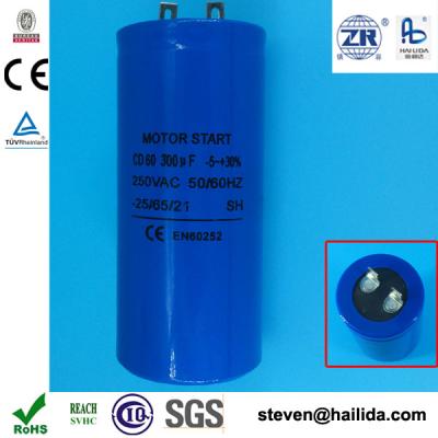 China AC/capacitor starting 300uf 400v cd60 250vac 50 60hz Ningbo Hailida motor motor for sale