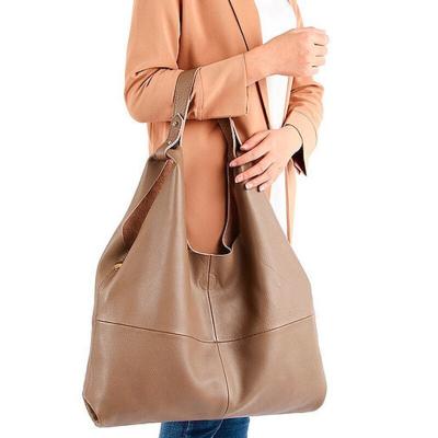 China 2021 new fashion style solid casual soft handmade leather large out of shopping large capacity waterproof handbag for sale