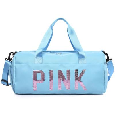 China Wholesale Customized Durable Logo Travel Sports Gym Duffel Bags Waterproof Pink Designer Luggage for sale