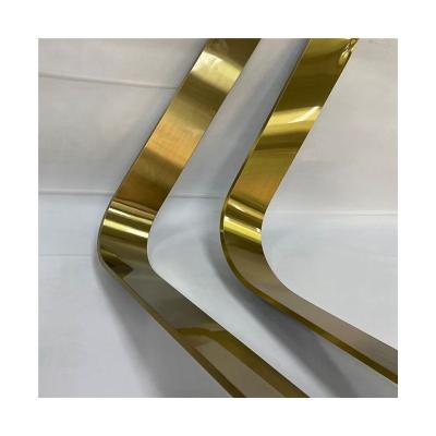 China Custom Modern Wholesale Decorative 304 Stainless Steel Metal Mirror Strip 201 Welded Tube U-tube Grooved Pipe for sale