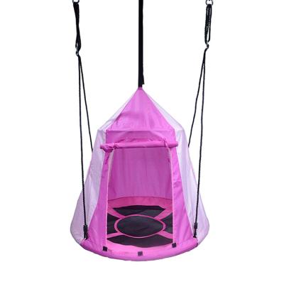 China With UV treatment and window gauze kids adjustable height play round hanging swing with tent for sale