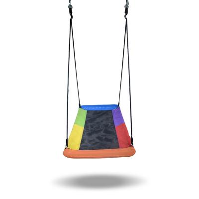 China Traditional Design Outdoor Tire Fashion Rainbow Rectangle Portable Deck Swing for sale