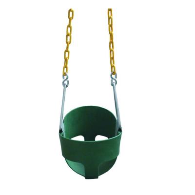 China Full Traditional High Back Bucket Toddler Swing Seat With Coated Swing Chains for sale