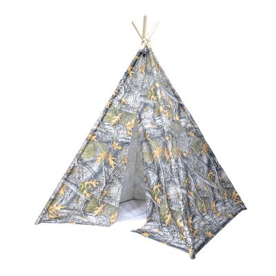 China Soft Toy New-Design Camouflage Camping Teepee Tent For Kids for sale