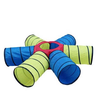 China Soft Toy Outdoor Diameter 45x170cm Kids Jump Play Polyester Tunnel for sale