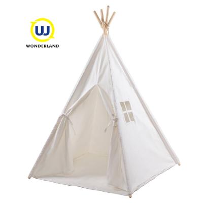 China Toy Polyester Cotton Fabric Soft With 4 Poles Customized Size Indoor Outdoor Indian White Teepee Tents for sale