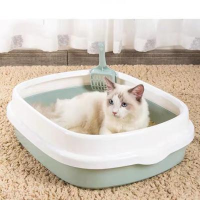 China Hot Selling Viable Partial Enclosed Cat Litter Box Cat Litter Box Splash Proof Box With Big Scoop for sale