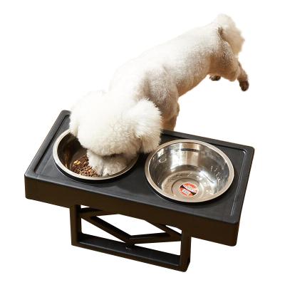 China High Quality Automatic Pet Dog Bowl Adjustable Height Overhead Feeding Table Stainless Steel for sale