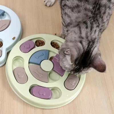 China Colorful Automatic Interactive Snack Dispensing Pet Dog Driver Slow Puzzle Flower IQ Pet Training Toys for sale