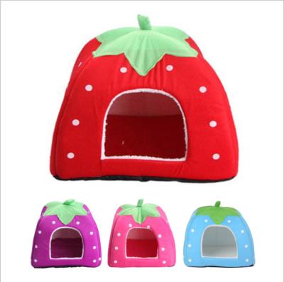 China Removable And Washable Indoor Cat Pet House Strawberry Sustainable Design Kennel Dog Kennel for sale