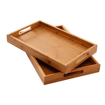 China Bamboo serving trays woven bamboo wooden tray eco-friendly bamboo natural tray wholesale cheap for sale