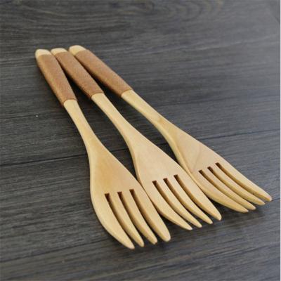 China Sustainable Dinnerware Set Wooden Dinner Fork For Kids Adults Portable Outdoor Picnic Dinnerware Forks for sale