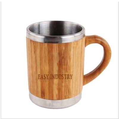 China Wholesale Good Quality Business Stainless Steel Water Cup Travel Inner Bamboo Coffee Mug Made Of Bamboo for sale