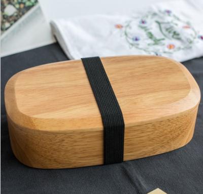 China New Viable Sale Wooden Food Container Bento Box with Different Types Internal Divider Wooden Lunch Box for sale