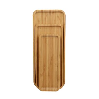 China High Quality Bamboo Bamboo Tray For Restaurant Service Customized Size Rectangle Bamboo Food Tray for sale