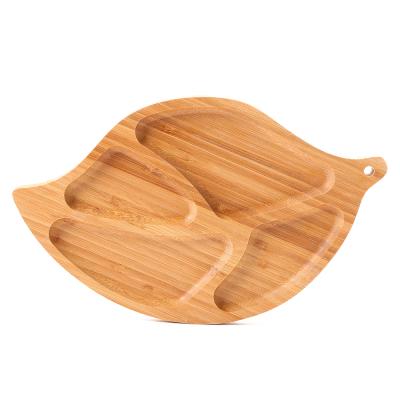 China Sustainable Customized Sheet Shaped Bamboo Tray Serving Dish for sale