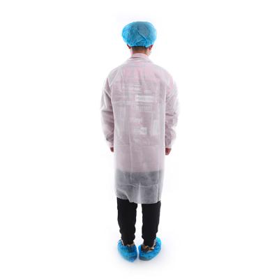 China Disposable Hospital Apparel Lab Coat With Elastic Cuff for sale