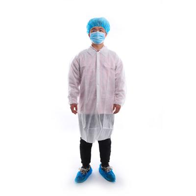 China Hospital China Supplier PP Nonwoven Disposable Lab Coat for sale