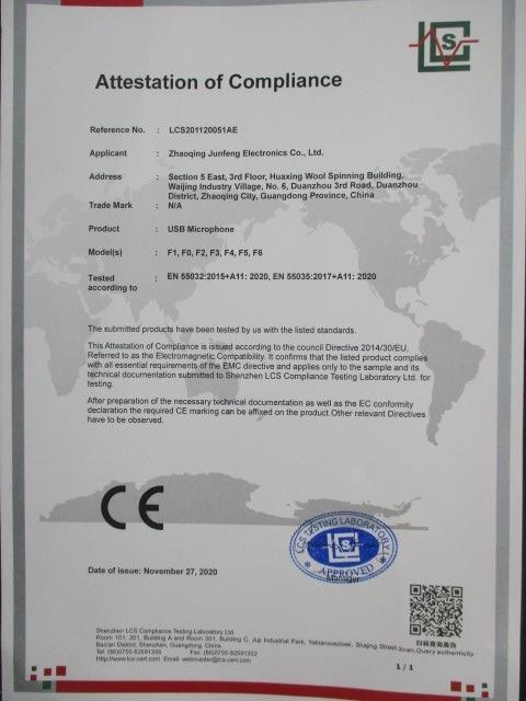 CE - Zhaoqing Junfeng Electronics Co., Ltd.