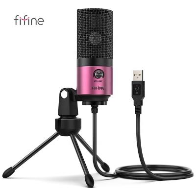 China Red Condenser Mic Streaming Microphone Fifine Microphone USB Microphone For Computer for sale