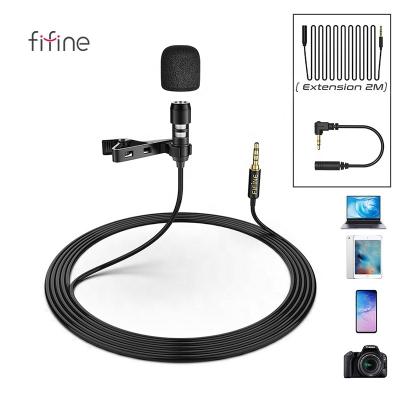 China Headset Microphone Fifine Omnidirectional Lapel Phone Microphone Clip On Lapel Microphone Lightweight, Condenser Microphone Condenser Wired CN; GUA for sale