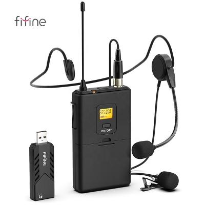 China Wholesale Headset Microphone Fifine K031B Lavalier USB Wireless Microphone For Wireless Lapel Mic Teachers Conference Microphone for sale