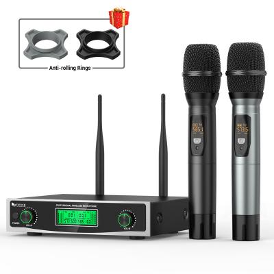 China Wireless Karaoke Mic Dual Handheld Handheld Microphone Fifine K040 UHF Singing Microphone for sale