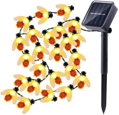 China Outdoor Waterproof Warm White LED Decoration Driving Fairy Lights Honey Bee Solar String Light for Garden Decoration for sale