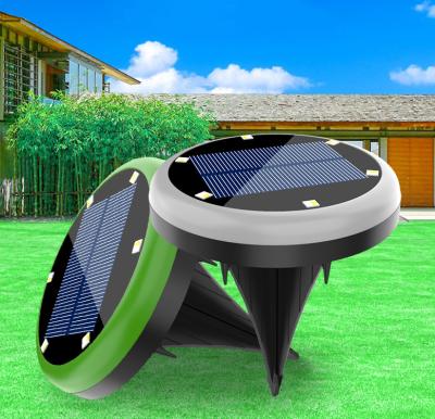 China Solar Powered Garden 8 LED Disc Lights Outdoor Solar Garden Ground Lighting For Yard Patio Pathway Walkway for sale