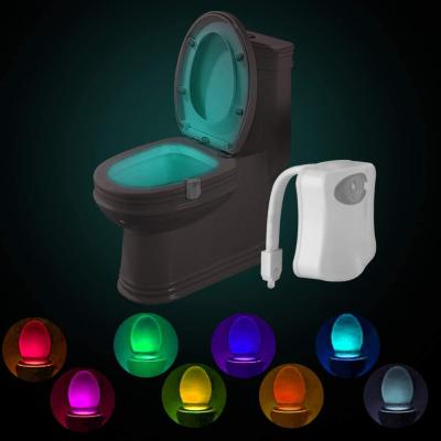 China Modern 8 Color Changing Battery Operated Motion Sensor LED Toilet Night Light For Bathroom Washroom for sale