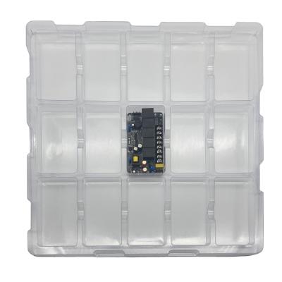 China Recyclable Packaging Transparent Custom Plastic CPU ESD Tray Blister Clamshell Box For Electronic Components for sale