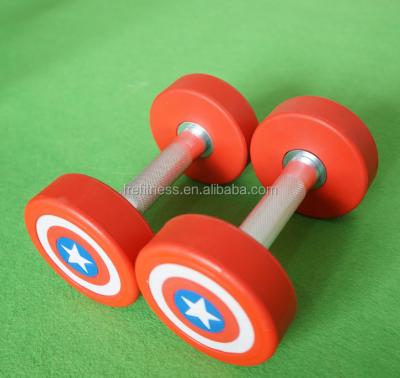 China custom metal pu dumbbell/gym dumbbell/custom logo dumbbell for sale